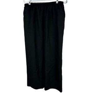 Alfred Dunner Womens Petite Black Elastic Waist Pull On Pants Size 16P Straight